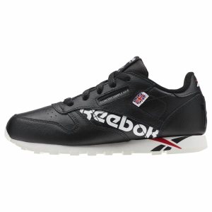 Reebok Classic Leather Turnschuhe Kinder - Schwarz/Weiß - DE 128-FEP